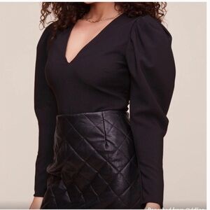 ASTR puff shoulder long sleeve bodysuit.
